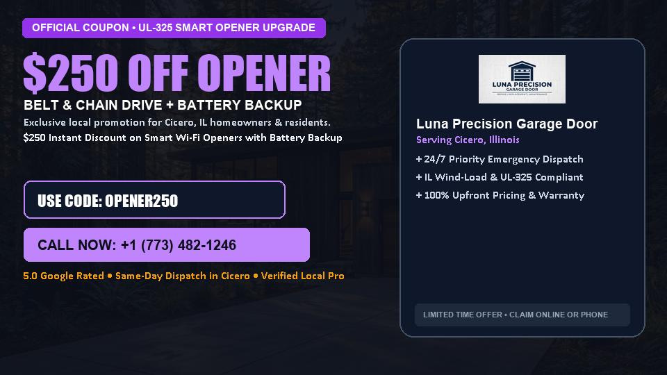 Luna Precision Garage Door $250 OFF Premium LiftMaster Opener Installation
