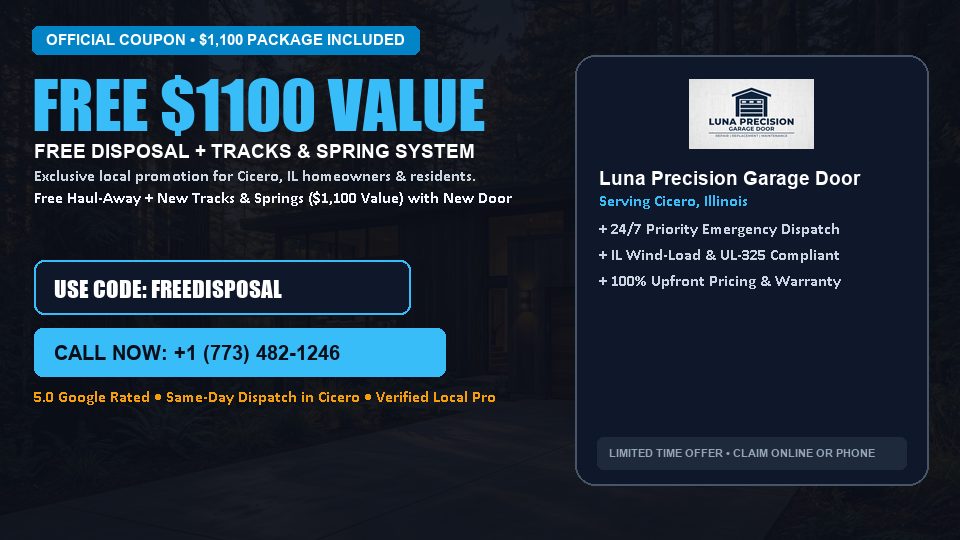 Luna Precision Garage Door FREE Haul-Away & Heavy-Duty Tracks with New Door in Cicero, IL